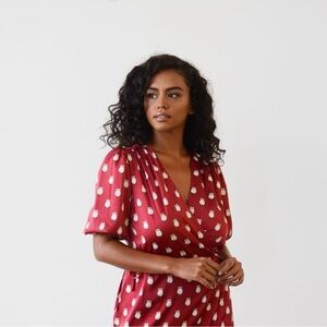 Chic Red Midi Dress with White Accents